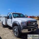 2007 FORD F-550 SUPERDUTY XL, 6.0L POWERSTROKE, 4X4, DUALLY, SINGLE CAB, 9FT2IN SERVICE BED