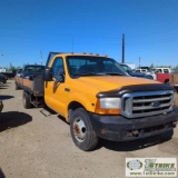 1999 FORD F-350 SUPERDUTY XLT, 6.8L TRITON, DUALLY, SINGLE CAB, 12FT X 8FT FLATBED. UNKNOWN MECHANIC
