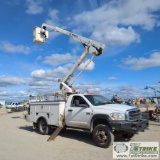 BUCKET TRUCK, 2008 STERLING 5500, DODGE CHASSIS, 6.7L CUMMINS, AUTOMATIC TRANSMISSION, 4X4, DUALLY,