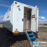 SHOWER TRAILER, 30FT X 8FT, TANDEM AXLE, W/ 6 STALLS, SINK AREA, REAR AND SIDE ENTRANCES, 3EA GAS ON