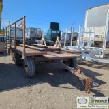 TRAILER, WAGON TYPE, 8FT X 13.5FT DECK, TANDEM AXLE WITH FRONT STEER AXLE. NO TITLE