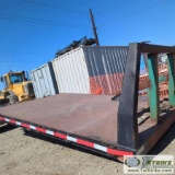 FLAT BED, STEEL CONSTRUCTION, 8FT 7IN WIDE X 13FT 3IN LONG, WITH RACK