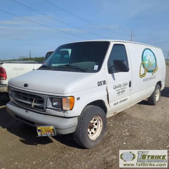 2000 FORD E-150 VAN, 4.6L TRITON, RWD, CARGO CONFIGURATION