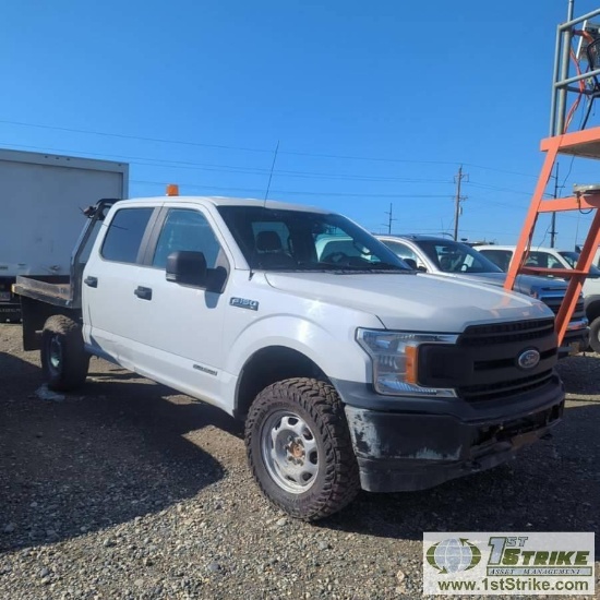 2019 FORD F-150 XL, 3.0L POWERSTROKE, 4X4, CREW CAB, 6FT FLAT BED
