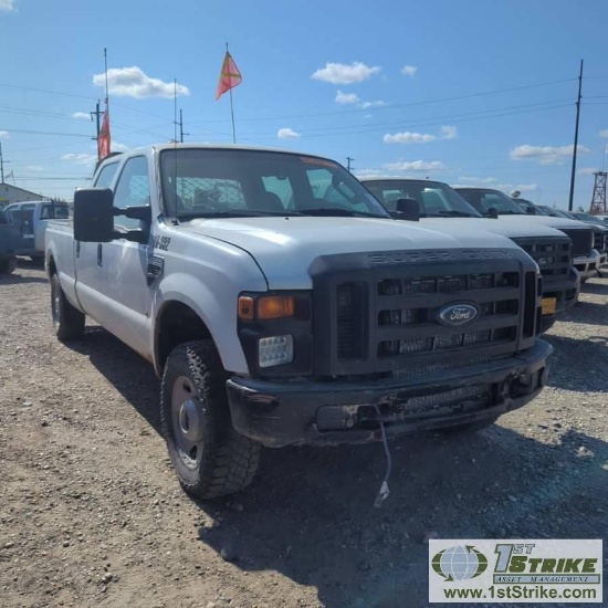 2008 FORD F-250 SUPERDUTY, 6.4L POWERSTROKE, 4X4, CREW CAB, LONG BED, AUX FUEL TANK. UNKNOWN MECHANI