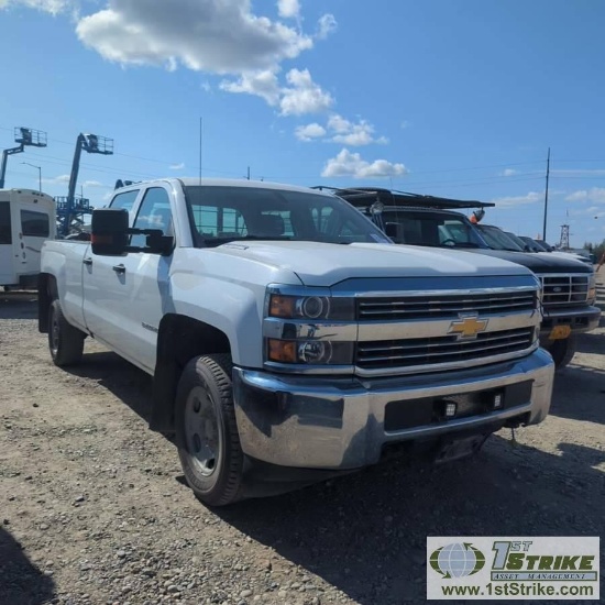 2015 CHEVROLET SILVERADO 2500HD, 6.6L DURAMAX, 4X4, CREW CAB, LONG BED