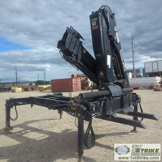 TRUCK MOUNTED KNUCKLE BOOM CRANE, 2005 HIAB MODEL 144B-3 CL, W/FRAME, DOWNRIGGERS