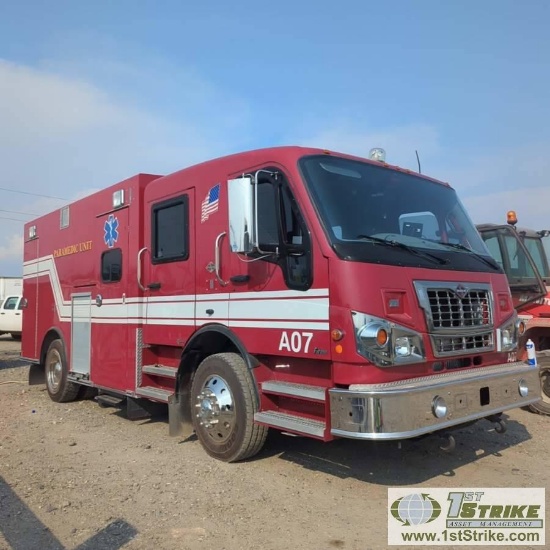 AMBULANCE, 2009 SPARTAN FURION WITH BRAUN AMBULANCE BODY, FINAL BUILD DATE 2011. CUMMINS ISB 6.7L ,