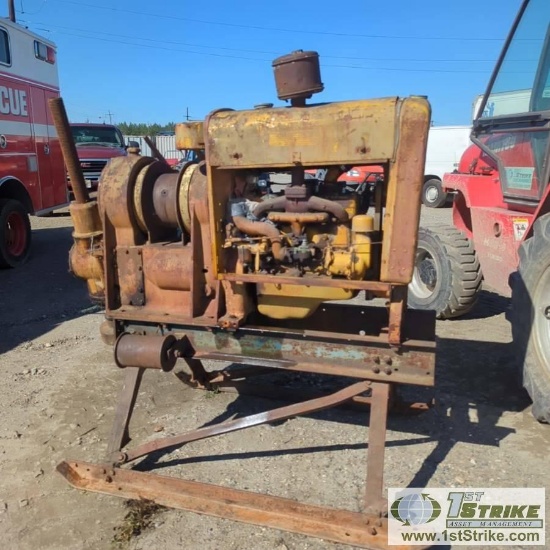 WINCH, LONGYEAR, 4 CYLINDER WAUKESHA GAS ENGINE, SKID MTD