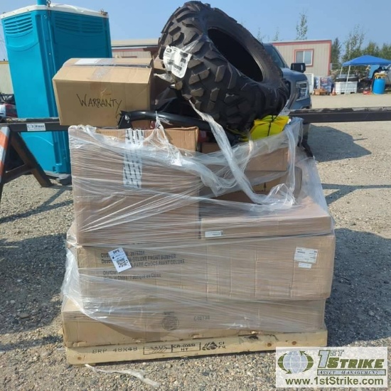 1 PALLET. UTV, ATV, AND SNOWMACHINE PARTS. THESE ITEMS APPEAR UNUSED