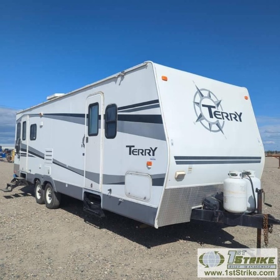 CAMPER TRAILER,  2006 TERRY EXTREME EDITION, 26FT, BUMPER PULL, TANDEM AXLE, W/SUPER SLIDE OUT