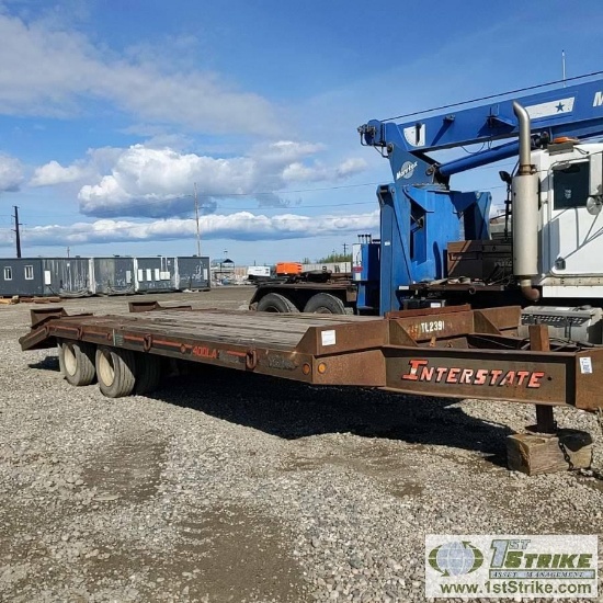 EQUIPMENT TRAILER, 1992 INTERSTATE 40DLA, 8FT 6IN WIDE X 19FT DECK W/ 5FT DOVETAIL, TANDEM AXLE, AIR