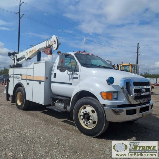 SERVICE TRUCK, 2008 FORD F750 SUPER DUTY, CAT C7 ACERT, MANUAL TRANSMISSION, 4X2, PTO, STELLAR 10620