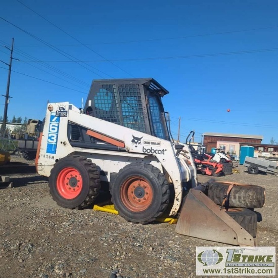 SKIDSTEER, 1994 BOBCAT 763, EROPS, KUBOTA DIESEL, W/67IN GP BUCKET, 3EA TIRES, 2EA ON WHEELS