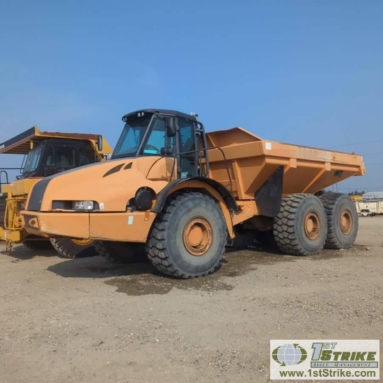 ARTICULATED HAUL TRUCK, CASE 340B, EROPS, 6X6, 80,000 LB CAPACITY, 38YD BOX
