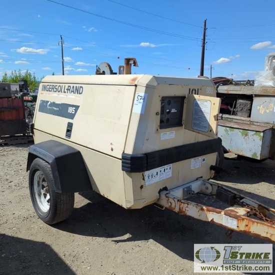 AIR COMPRESSOR, 1998 INGERSOLL RAND MODEL P185WJD, 185 CFM, 4 CYLINDER JOHN DEERE DIESEL ENGINE, SIN