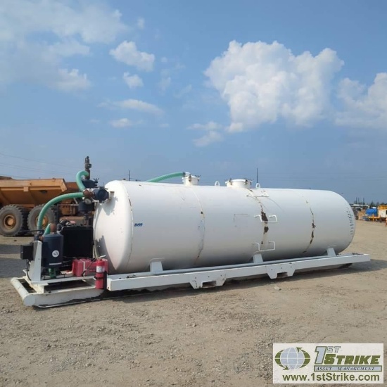 VACUUM TANK SKID, BOB'S SERVICES, 4000GAL TANK, 400FPS PUMP, KUBOTA ENGINE