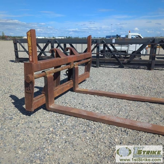 LOADER ATTACHMENT, FORKS, BALDERSON, 7FT10IN TINES, 4IN HOOPS. CAT 950