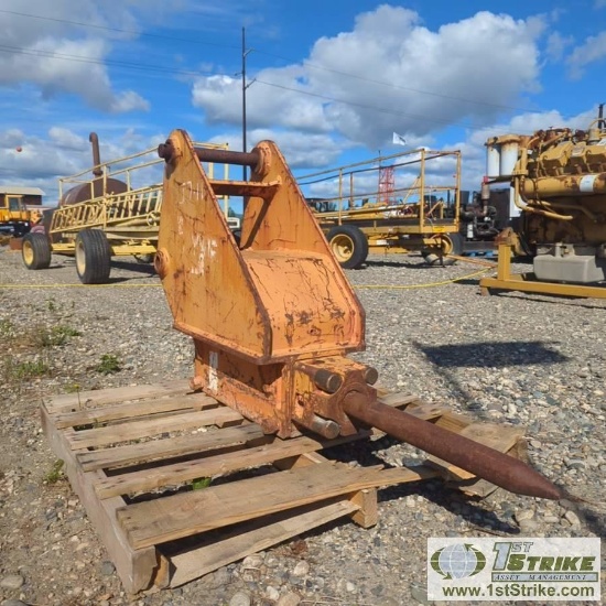 EXCAVATOR ATTACHMENT, HYDRAULIC BREAKER, 1.75IN PINS, 10IN WIDE BETWEEN EARS, 15IN CENTER OF PIN TO