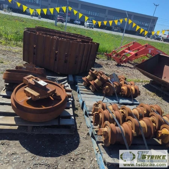 5 PALLETS. DOZER PARTS, JOHN DEERE 850K TRACKS AND ROLLERS