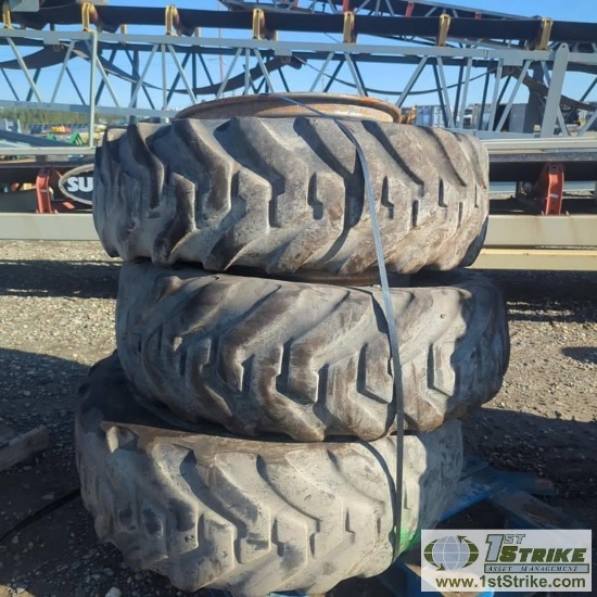3 EACH. TIRES, 16.9-28, ON WHEELS