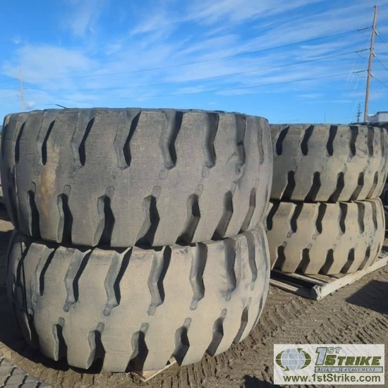 4 EACH. HEAVY EQUIPMENT TIRES, 29.5-25 YOKOHAMA Y-575