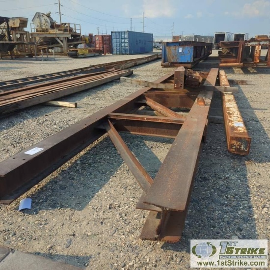1 ASSORTMENT. MISC STEEL, INCLUDING: I-BEAMS, SKID, UP TO APPROX 30FT LENGTH