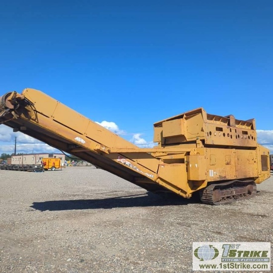 MOBILE SCREEN DECK, SCALPER MODEL D107T, SINGLE DECK SCREEN W/GRIZZLY BARS, UNDERBELT, TRACK FRAME M