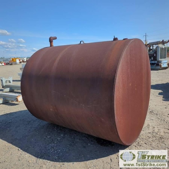 FUEL TANK, APPROX 1000GAL, STEEL CONSTRUCTION