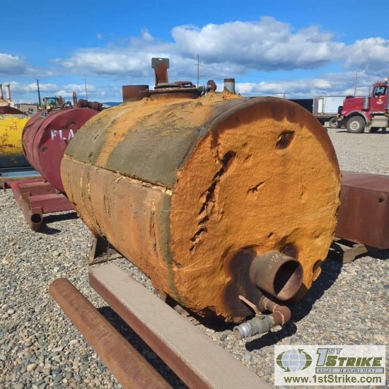 TANK, APPROX 500GAL, STEEL CONSTRUCTION, W/LEGS