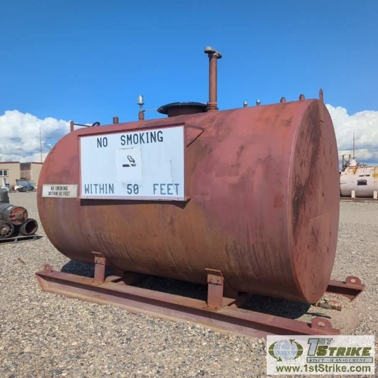 FUEL TANK, APPROX 1500GAL, STEEL CONSTRUCTION, SKID MOUNTED
