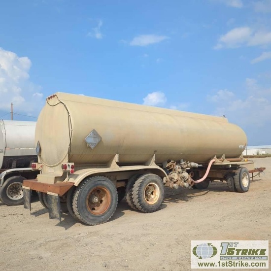 SEMI FUEL TANKER PUP TRAILER, 1986 PEERLESS, 3 COMPARTMENT ALUMINUM TANK