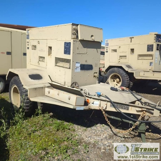 GENERATOR, 60KW, 50/60HZ, 1993 LIBBY MODEL MEP 806A, 120/208V 3PHASE, 240/416V 3PHASE, 208/104AMP, 6