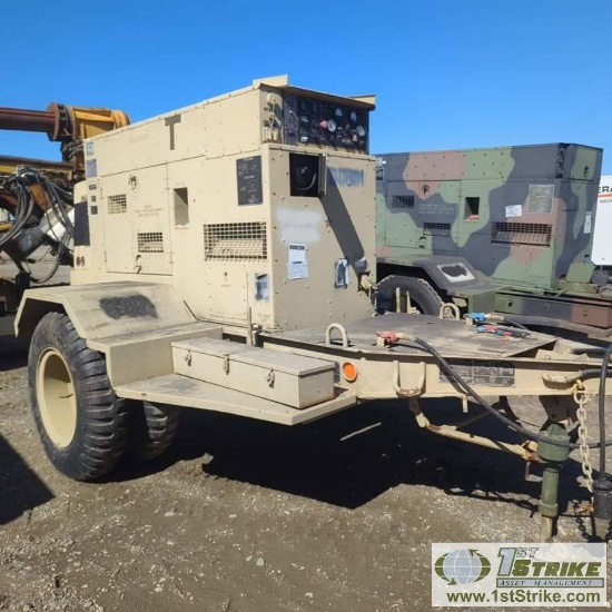 GENERATOR, 60KW, 50/60HZ, 1993 LIBBY MODEL MEP 806A, 120/208V 3PHASE, 240/416V 3PHASE, 208/104AMP, 6