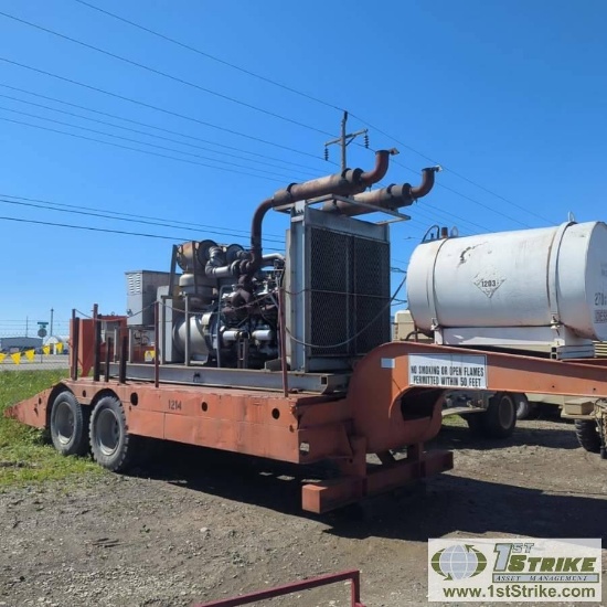 GENERATOR, 600KVA, 277/430V, DETROIT 12V, ON BOARD FUEL TANK, TANDEM AXLE SEMI TRAILER MOUNTED. UNKN