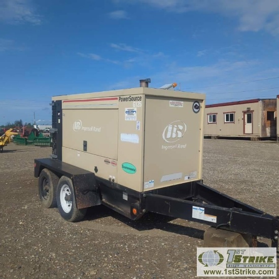 GENERATOR, 2008 INGERSOLL RAND G125, 125KVA, 480/208 240/120, 6 CYLINDER JOHN DEERE DIESEL, TANDEM A