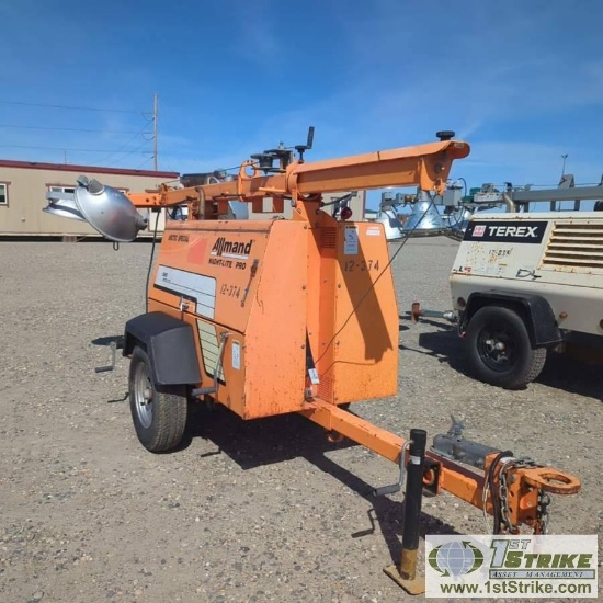 LIGHT PLANT, ALLMAND NIGHT-LITE PRO ARCTIC SPECIAL, 3CYL KUBOTA DIESEL, 8KW, 8KVA GENERATOR, SINGLE