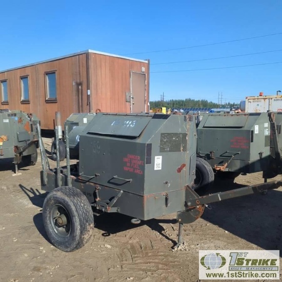 GROUND HEATER, MILITARY H1 TYPE, 1991 ENGINEERED AIR SYSTEMS, SINGLE CYLINDER LISTER PETTER DIESEL,