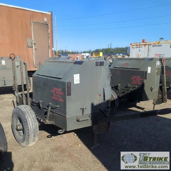 GROUND HEATER, MILITARY H1 TYPE, SINGLE CYLINDER LISTER PETTER DIESEL, INDIRECT FIRED, SINGLE AXLE T