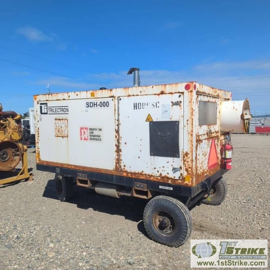 AIRCRAFT GROUND HEATER, 2004 TRILECTRON MODEL AAP5050D,  350000 BTU, DIESEL FIRED, DEUTZ 4CYL ENGINE