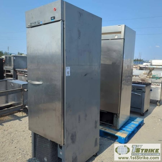 MISC COMMERCIAL KITCHEN EQUIPMENT INCL: 1EA BEVERAGE AIR FREEZER MODEL KF24-15A, SINGLE BAY, STAINLE