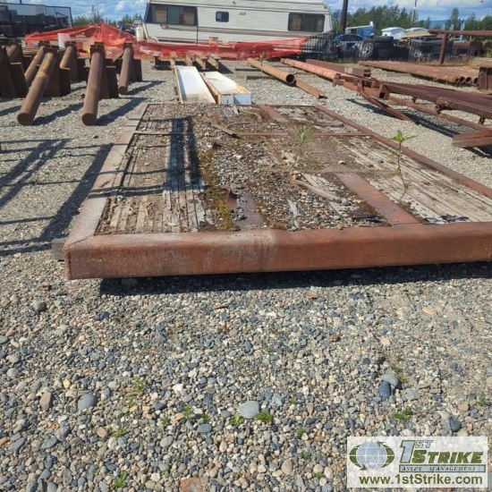 FLATBED, STEEL CONSTRUCTION WITH WOOD DECK, 91IN WIDE X 169IN LONG