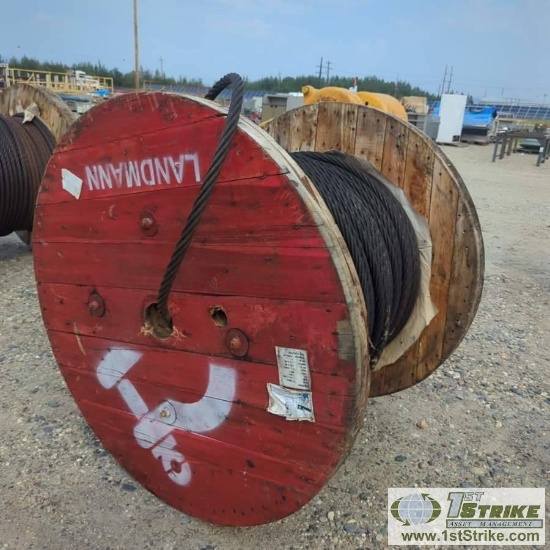 1 SPOOL. IWRC WIRE ROPE, 1IN, UNGALVANIZED, APPROX 950FT