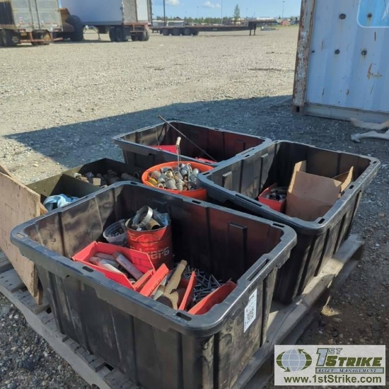 1 PALLET. MISC HARDWARE INCL: NUTS, BOLTS, STUDS, PIPE FITTINGS