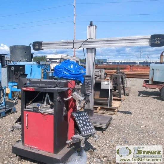 ALIGNMENT MACHINE, JOHN BEAN VISUALINER MODEL EEWA544A, 115/230V AC, 1 PHASE, W/COMPUTER, EMITTERS,