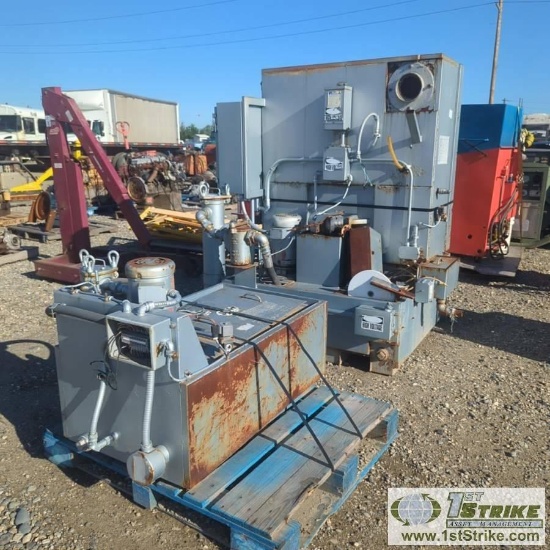 2 PALLETS. PARTS WASHER COMPONENTS INCL: 1EA HYDRAULIC PUMP, BETTER ENGINEERING, GUSHER MODEL 11019N