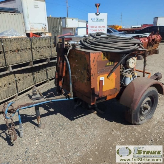 PORTABLE HYDRAULIC PUMP, GASOLINE ENGINE, TRAILER MOUNTED, W/HYDRAULIC JACKHAMMER