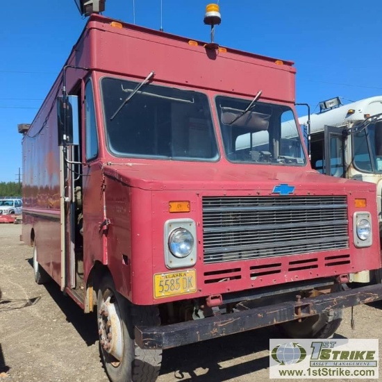 LUBE VAN, 1981 CHEVROLET C6, 6.0L DIESEL, AUTOMATIC TRANSMISSION. NO BRAKES