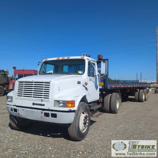 SEMI TRACTOR TRAILER COMBO, 1998 INTERNATIONAL 4700 4X2, DT466E DIESEL, MANUAL TRANSMISSION, SINGLE