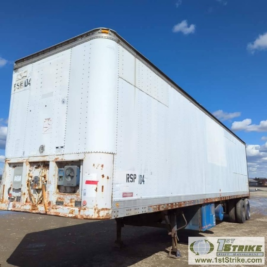 SEMI REEFER VAN TRAILER, 1984 FRUEHAUF MODEL FBZ8-F2-40-ST, TRANDEM AXLE, 68000LB GVWR, 40FT INSULAT